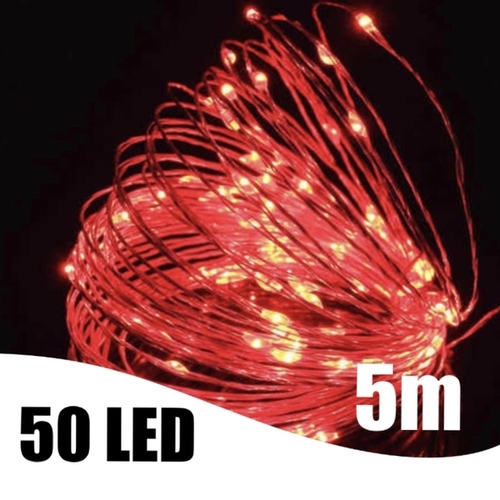 SVĚTELNÝ LED ŘETĚZ NA BATERKY - KAPKY, R , 5m 