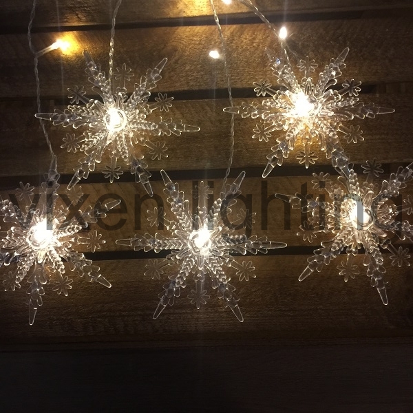 Vianočné osvetlenie, LED vločky 5ks,WW